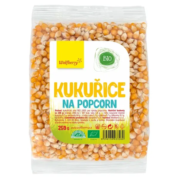 WOLFBERRY Kukuřice na popcorn 250 g BIO