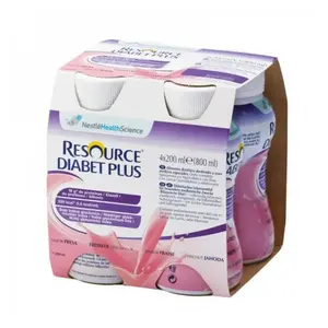 RESOURCE Diabet plus jahoda 4 x 200ml