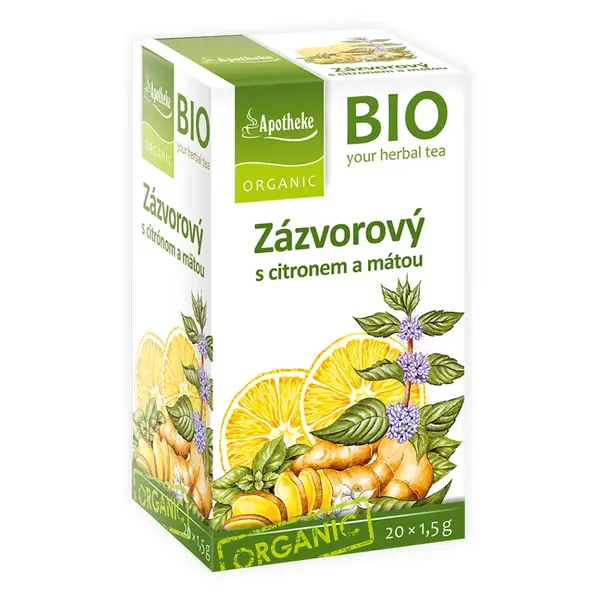 APOTHEKE Zázvorový čaj s citronem a mátou BIO 20x1,5 g