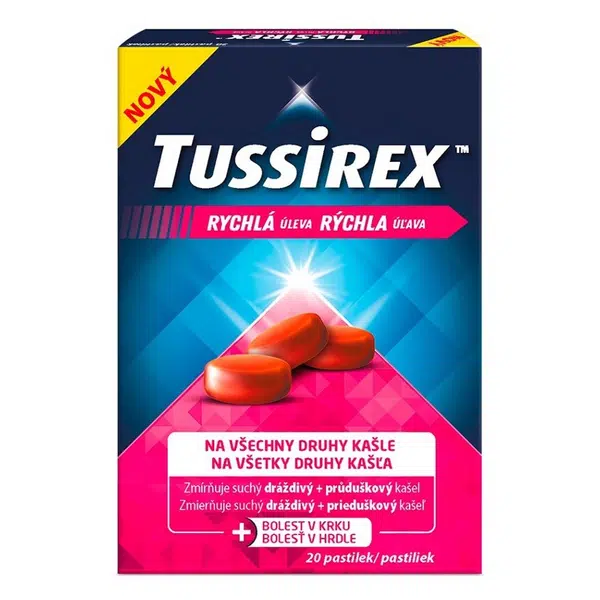 TUSSIREX Pastilky proti kašli 20 kusů