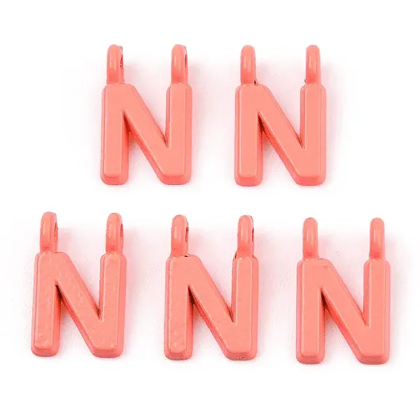 Rack Plating Spray Painted Alloy 2-Loop Link Pendants
