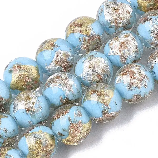 Handmade Gold Sand Lampwork Bead Strands