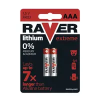 Baterie lithiová AAA R03 1,5V RAVER 2ks / blistr