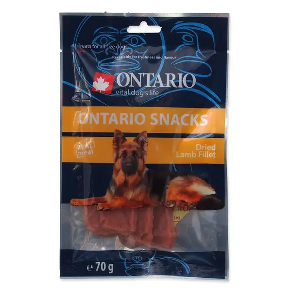 ONTARIO Sušené jehněčí plátky pro psy 70 g