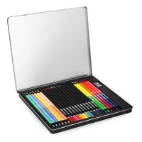 Pastelky trojhranné EASY Creative klasické a oboustranné 24ks / 36 barev v kovové krabičce