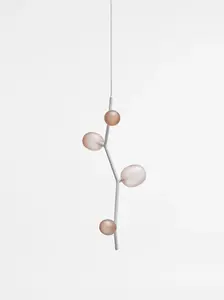 Závěsné svítidlo IVY VERTICAL 4, růžová/bílá - BROKIS