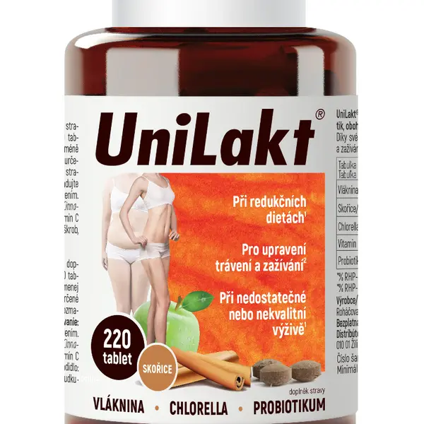 Unilakt se skořicí a řasou chlorella 220 tablet