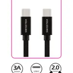 Datový kabel Swissten Textile USB-C/USB-C, 2m, černá