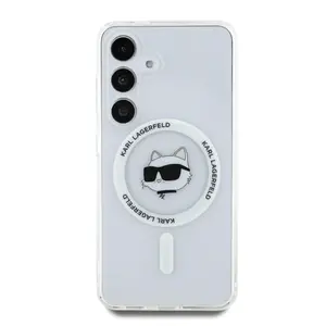 Zadní kryt Karl Lagerfeld IML Choupette Head MagSafe pro Samsung Galaxy S25, transparentní