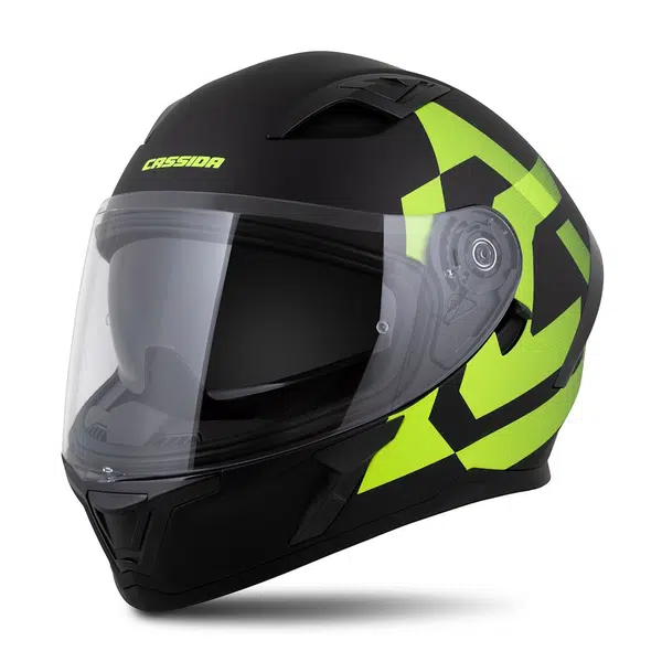 Moto přilba Cassida Orbit Grind černá matná/žlutá fluo S (55-56)