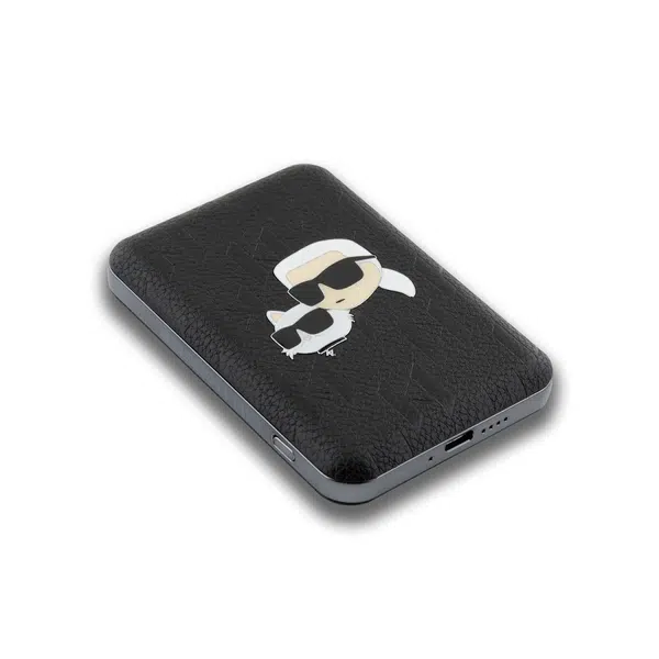Powerbanka Karl Lagerfeld Embossed K&CH Heads MagSafe 5000mAh, černá