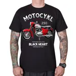 Triko BLACK HEART Motocykl Panelka černá M