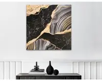 Obraz na plátně Černozlatá abstrakce, 80x80 cm