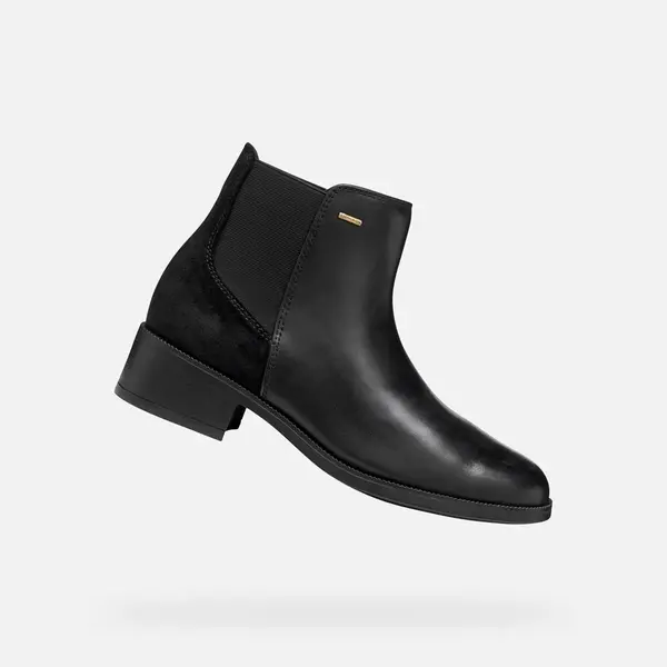 Black Women's Ankle Boots Geox Camexia NP ABX - Ladies