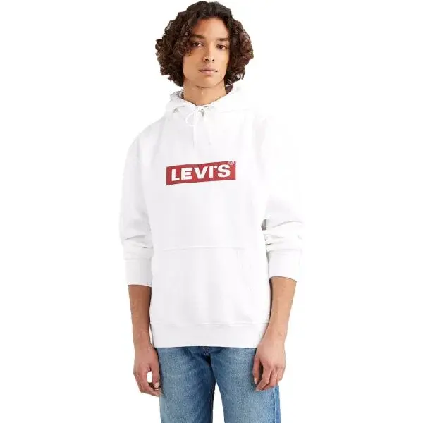 Levi's&reg; T3 RELAXD GRAPHIC HOODIE Pánská mikina, bílá, velikost