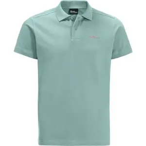 Jack Wolfskin ESSENTIAL POLO M Pánské triko, zelená, velikost
