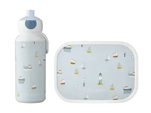 LITTLE DUTCH Svačinový set (láhev 400ml+box) Námořnický záliv