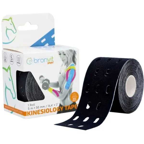 BronVit SPORT KINESIO TAPE Kinesio tejp, černá, velikost