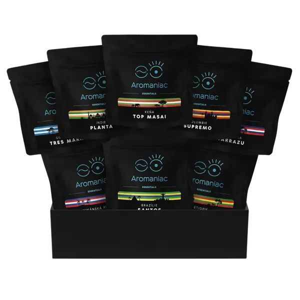 AROMANIAC Degustační balíček Aromaniac Nekyseláč⁸ v dárkové krabici 8 x 50 g