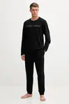 Pyžamo Emporio Armani Underwear pánské, černá barva, s potiskem, EM000616 AF14978