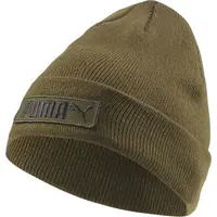 Puma CLASSIC CUFF BEANIE Pánská pletená čepice, khaki, velikost UNI