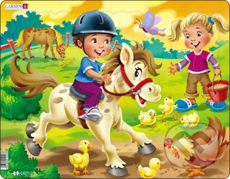 Na farme: Jazda na poníkovi a kŕmenie kuriatok BM6 - puzzle z kategorie Maxi dílky