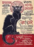Dřevěné puzzle Art Steinlen Černá kočka, Le Chat Noir - puzzle z kategorie Umělecké