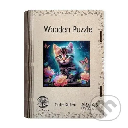 Dřěvěné puzzle/Kotě A3