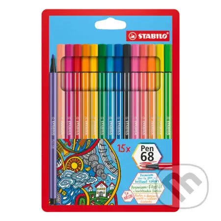 Fixka STABILO Pen 68 sada (15 ks neonová)