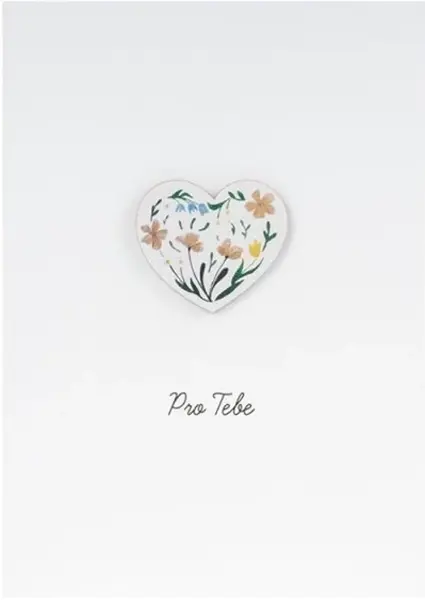 Přání Rozkvetlé srdce a brož