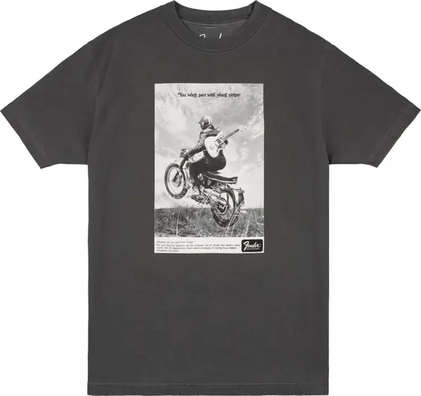 Fender Vintage Ad Biker Tee, Graphite, XXL