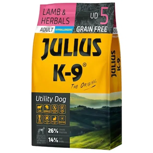 Julius K-9 Utility Dog Hypoallergenic Adult Small - jehněčí a bylinky 3 kg