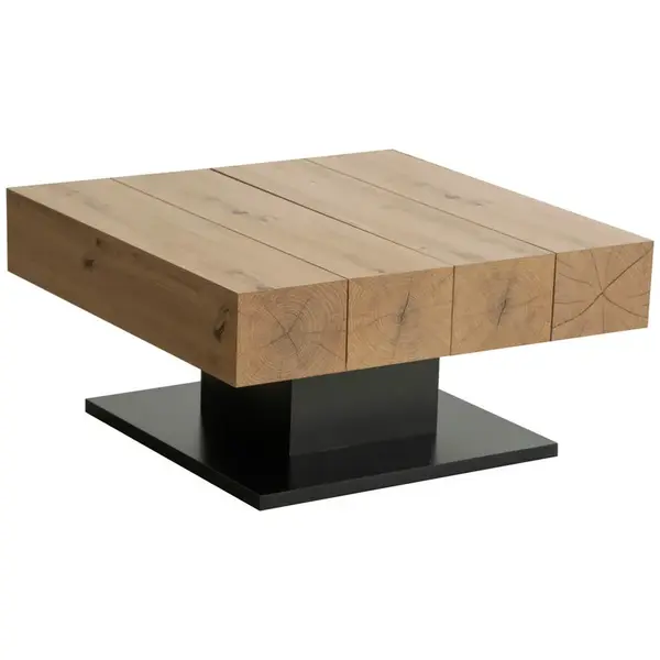 Carryhome KONFERENČNÍ STOLEK, černá, barvy dubu, kompozitní dřevo, 80/80/40 cm