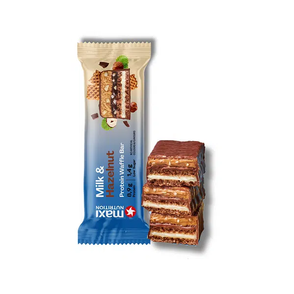 MAXI NUTRITION Waffle protein bar mléko a lískové oříšky 40 g