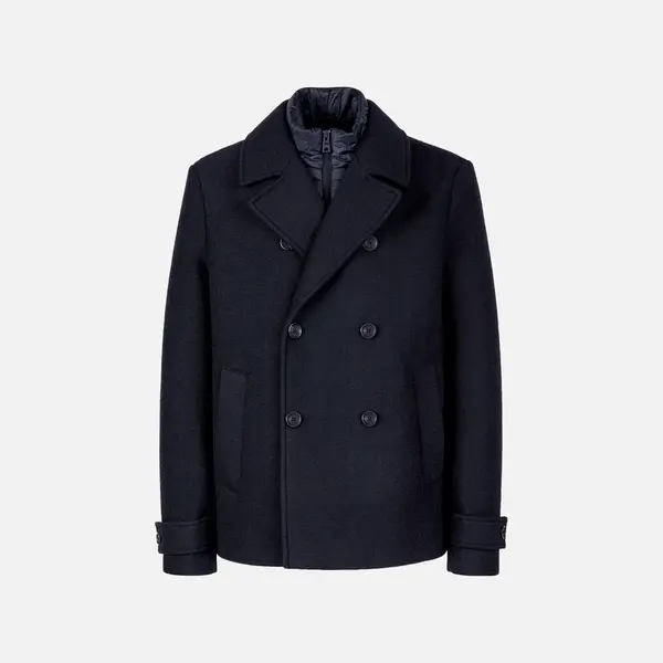 Tmavě modrý pánský kabát Geox Claudio - Pánské