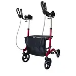 Chodítko pre seniorov s lakťovými opierkami, červené