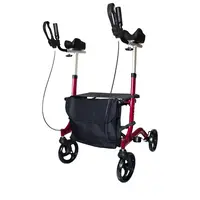 Chodítko pre seniorov s lakťovými opierkami, červené