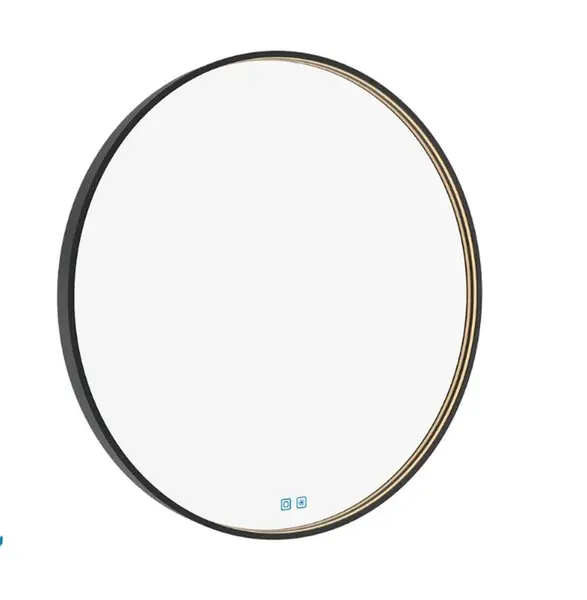 Nimco Zrcadla - Zrcadlo s LED osvětlením, průměr 80 cm, dotykový senzor, černá ZPC 31002RVX-90