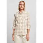 Ladies Turnup Checked Flanell Shirt whitesand/lighttaupe