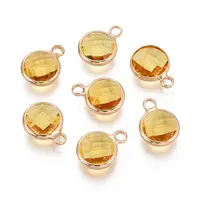 Golden Tone Brass Glass Charms