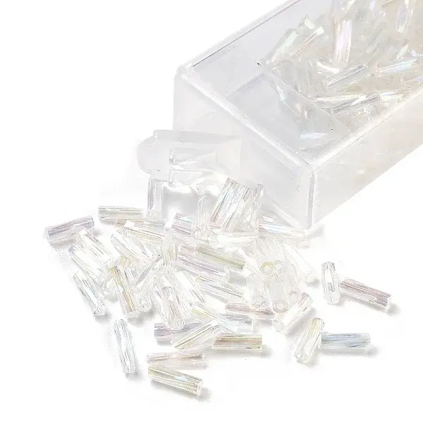 10G Ceylon Glass Twist Bugle Beads