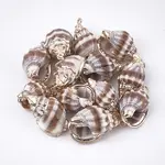 Electroplate Spiral Shell Pendants