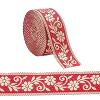 Ethnic Style Flower Pattern Polyester Ribbon