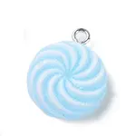 Translucent Resin Flat Round Pendants