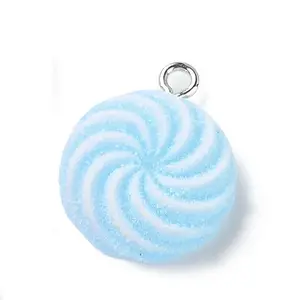 Translucent Resin Flat Round Pendants