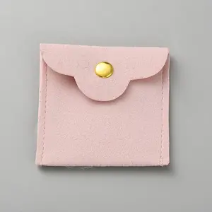 Square Veleteen Cloth Jewelry Packaging Bags with Snap Button