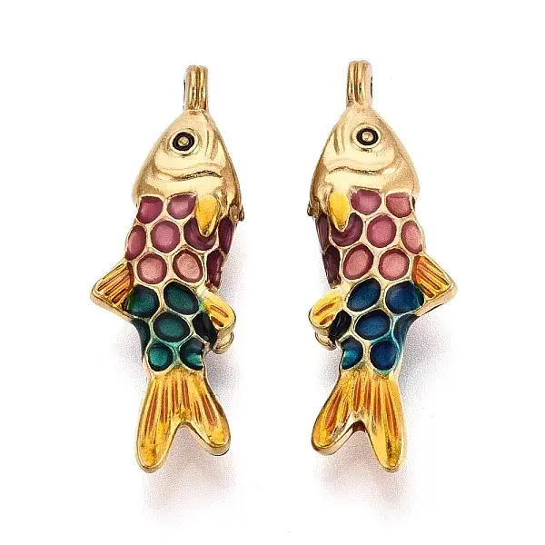 304 Stainless Steel and Enamel Pendants