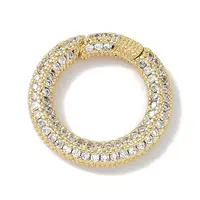 Rack Plating Brass Micro Pave Cubic Zirconia Twister Clasps