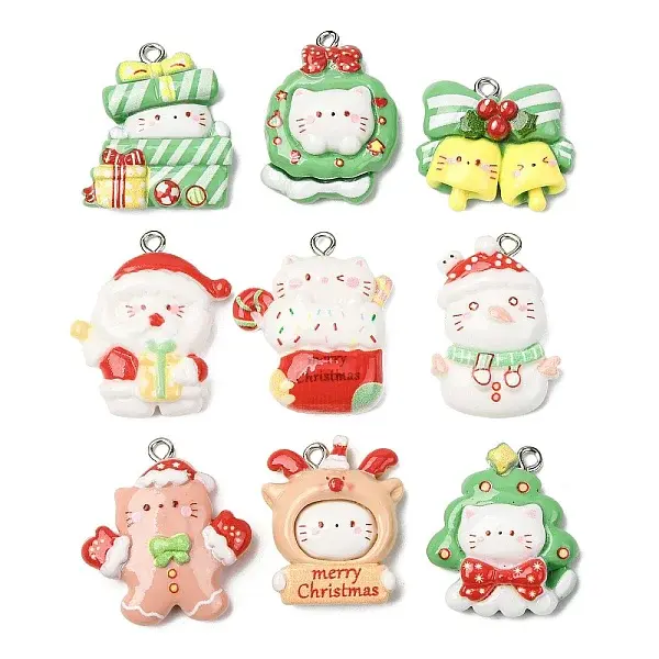 Christmas Opaque Resin Pendants