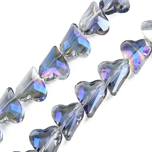 Electroplate Transparent Glass Beads Strands
